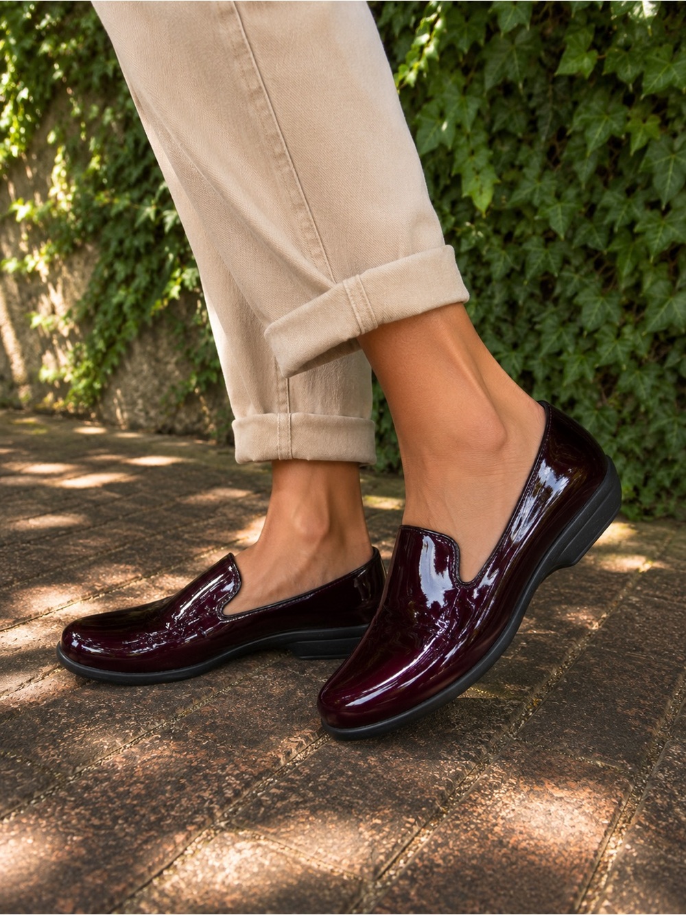 DANSKO Burgundy Olivia Patent Leather Loafers, 39